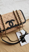 Load image into Gallery viewer, Chanel Filigree Small Flap Caviar Beige/Black