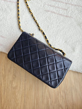 Load image into Gallery viewer, Chanel Mini Statement Flap Vtg Navy 24k Gold