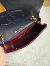Load image into Gallery viewer, Chanel Mini Statement Flap Vtg Navy 24k Gold