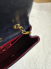Load image into Gallery viewer, Chanel Mini Statement Flap Vtg Navy 24k Gold