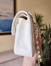 Load image into Gallery viewer, Chanel Classic Small Flap White Caviar 24k Gold