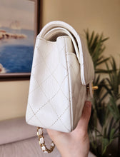 Load image into Gallery viewer, Chanel Classic Small Flap White Caviar 24k Gold
