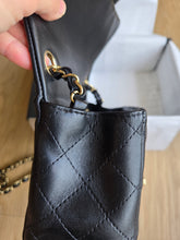 Load image into Gallery viewer, Chanel Mini Square Black Lambskin Champagne Gold Hardware