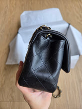Load image into Gallery viewer, Chanel Mini Square Black Lambskin Champagne Gold Hardware