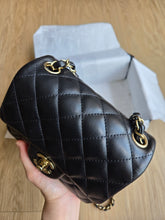 Load image into Gallery viewer, Chanel Mini Square Black Lambskin Champagne Gold Hardware
