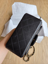 Load image into Gallery viewer, Chanel Mini Square Black Lambskin Champagne Gold Hardware