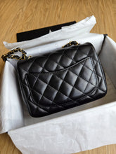 Load image into Gallery viewer, Chanel Mini Square Black Lambskin Champagne Gold Hardware