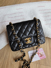 Load image into Gallery viewer, Chanel Mini Caviar Square Flap Black Caviar Vtg 24k Gold