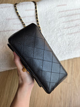 Load image into Gallery viewer, Chanel Mini Caviar Square Flap Black Caviar Vtg 24k Gold