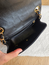Load image into Gallery viewer, Chanel Mini Caviar Square Flap Black Caviar Vtg 24k Gold