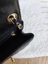 Load image into Gallery viewer, Chanel Mini Caviar Square Flap Black Caviar Vtg 24k Gold