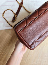 Load image into Gallery viewer, Chanel Chocolate Brown Caviar Small Square Flap 24k Gold