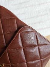 Load image into Gallery viewer, Chanel Chocolate Brown Caviar Small Square Flap 24k Gold