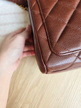 Load image into Gallery viewer, Chanel Chocolate Brown Caviar Small Square Flap 24k Gold