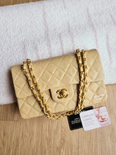 Load image into Gallery viewer, Chanel Small Classic Flap Dark Beige Vintage 24k Gold