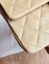 Load image into Gallery viewer, Chanel Small Classic Flap Dark Beige Vintage 24k Gold