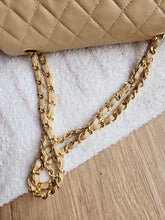 Load image into Gallery viewer, Chanel Small Classic Flap Dark Beige Vintage 24k Gold