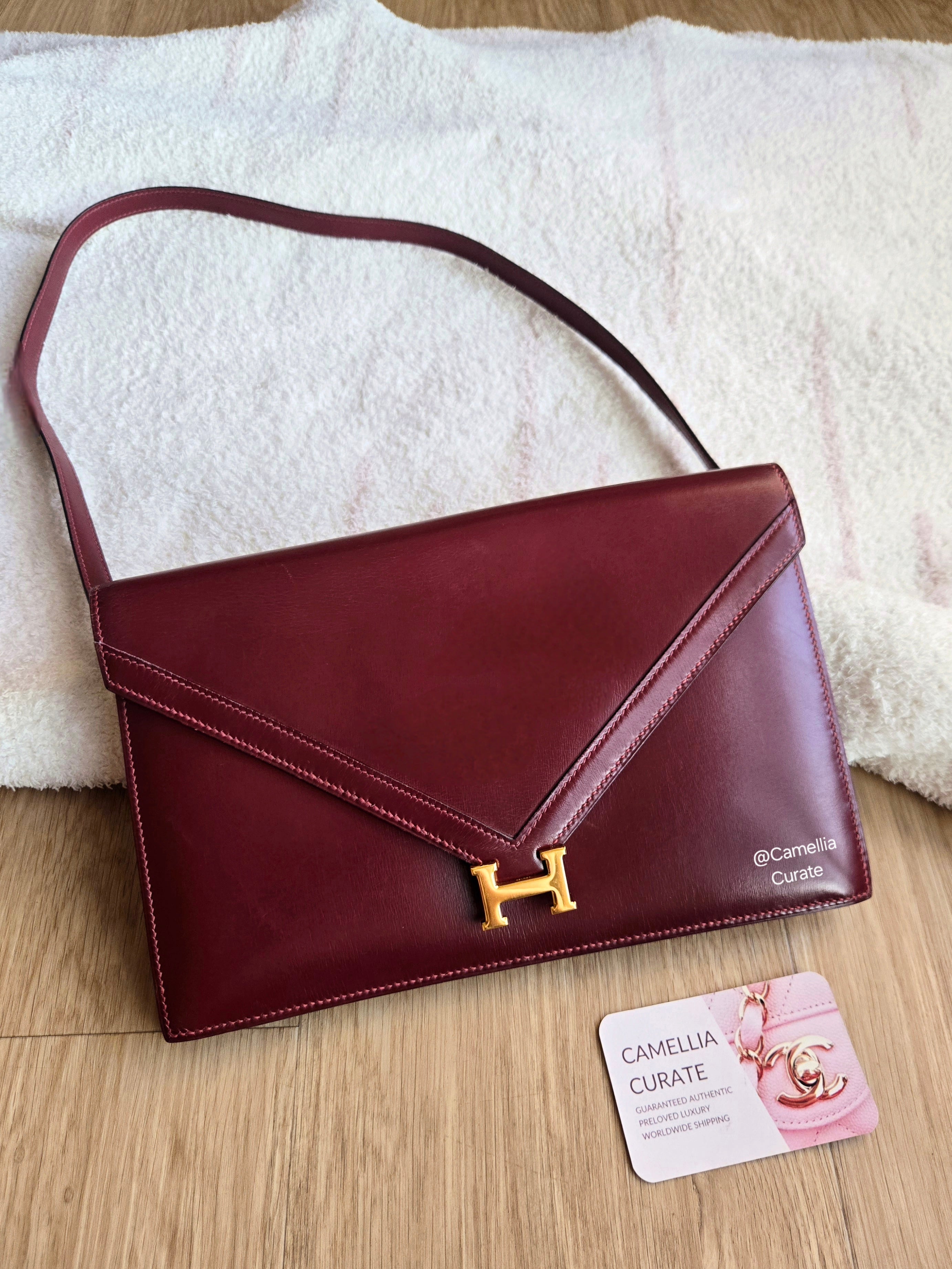 Hermes Lydie Rouge H Box Leather – CamelliaCurate