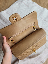 Load image into Gallery viewer, Chanel Mocha Dark Beige Small Classic Flap Vtg 24k Gold