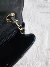 Load image into Gallery viewer, Chanel 17c Mini Rectangle Black Caviar Champagne Gold Hw