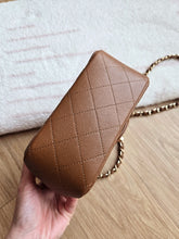 Load image into Gallery viewer, Chanel 17C Caramel Mini Square Caviar Gold Hw