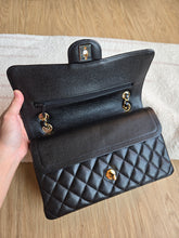 Load image into Gallery viewer, Chanel Classic Flap Medium Black Caviar Burgundy Interior Gold Hardware