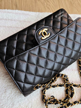 Load image into Gallery viewer, Chanel Classic Flap Medium Black Caviar Burgundy Interior Gold Hardware