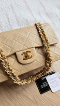 Load image into Gallery viewer, Chanel Small Classic Flap Dark Beige Vtg 24k Gold