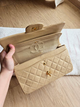 Load image into Gallery viewer, Chanel Small Classic Flap Dark Beige Vtg 24k Gold