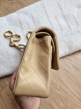 Load image into Gallery viewer, Chanel Small Classic Flap Dark Beige Vtg 24k Gold