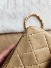 Load image into Gallery viewer, Chanel Small Classic Flap Dark Beige Vtg 24k Gold