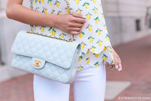 Load image into Gallery viewer, Chanel Baby Sky Blue Caviar Classic Medium Flap 24k Gold