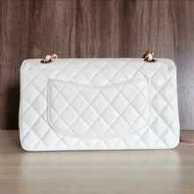 Load image into Gallery viewer, Chanel White Classic Medium Flap Caviar 24k Gold