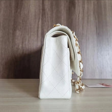 Load image into Gallery viewer, Chanel White Classic Medium Flap Caviar 24k Gold