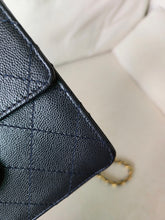 Load image into Gallery viewer, Chanel Mini Sellier Square Caviar Midnight Navy 24k Gold