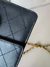 Load image into Gallery viewer, Chanel Mini Sellier Square Caviar Midnight Navy 24k Gold