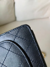 Load image into Gallery viewer, Chanel Mini Sellier Square Caviar Midnight Navy 24k Gold