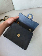 Load image into Gallery viewer, Chanel Mini Sellier Square Caviar Midnight Navy 24k Gold