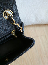 Load image into Gallery viewer, Chanel Mini Square Edge Stitching Black Caviar Gold Hw