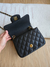 Load image into Gallery viewer, Chanel Mini Square Edge Stitching Black Caviar Gold Hw