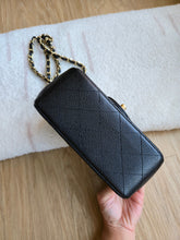 Load image into Gallery viewer, Chanel Mini Square Edge Stitching Black Caviar Gold Hw
