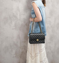 Load image into Gallery viewer, Chanel Small Flap Paris Black Vintage Lambskin 24k Gold