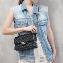 Load image into Gallery viewer, Chanel Small Flap Paris Black Vintage Lambskin 24k Gold