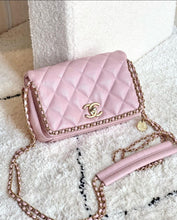 Load image into Gallery viewer, Chanel Pink Caviar 22k Chain Around Bag Gold Hw