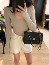 Load image into Gallery viewer, Chanel Kelly Medium Flap Black Chevron 24k Gold