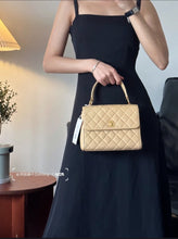 Load image into Gallery viewer, Chanel Small Kelly Top Handle White Vintage 24k Gold