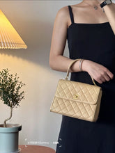 Load image into Gallery viewer, Chanel Small Kelly Top Handle White Vintage 24k Gold