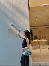 Load image into Gallery viewer, Chanel Forest Green Mini Rec Caviar Silver Hw