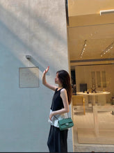 Load image into Gallery viewer, Chanel Mini Rec Forest Green Caviar Edge Stitching Silver Hw