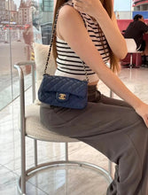 Load image into Gallery viewer, Chanel Mini Rectangle Midnight Caviar Silver Hw